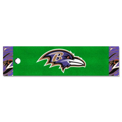 Fan Mats  LLC Baltimore Ravens Putting Green Mat - 1.5ft. x 6ft. Pattern