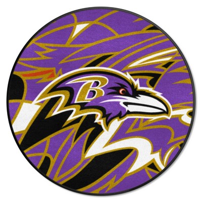 Fan Mats  LLC Baltimore Ravens Roundel Rug - 27in. Diameter XFIT Design Pattern