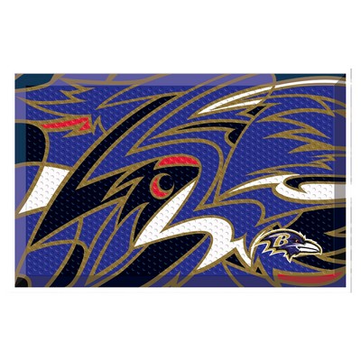 Fan Mats  LLC Baltimore Ravens Rubber Scraper Door Mat XFIT Design Pattern