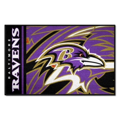 Fan Mats  LLC Baltimore Ravens Starter Mat XFIT Design - 19in x 30in Accent Rug Pattern