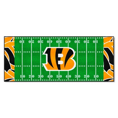 Fan Mats  LLC Cincinnati Bengals Football Field Runner Mat - 30in. x 72in. XFIT Design Pattern