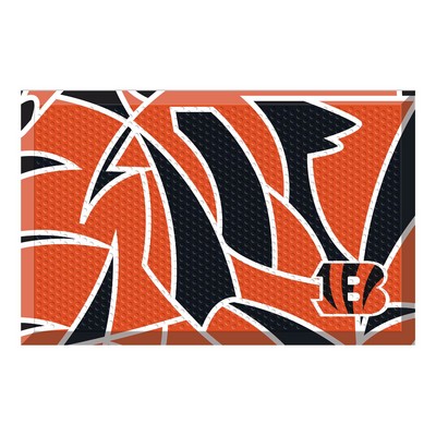 Fan Mats  LLC Cincinnati Bengals Rubber Scraper Door Mat XFIT Design Pattern