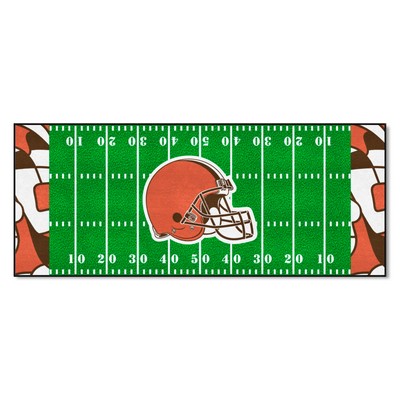Fan Mats  LLC Cleveland Browns Football Field Runner Mat - 30in. x 72in. XFIT Design Green