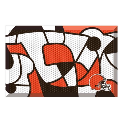 Fan Mats  LLC Cleveland Browns Rubber Scraper Door Mat XFIT Design Pattern