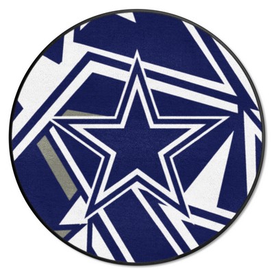 Fan Mats  LLC Dallas Cowboys Roundel Rug - 27in. Diameter XFIT Design Pattern