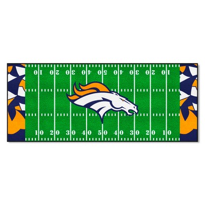 Fan Mats  LLC Denver Broncos Football Field Runner Mat - 30in. x 72in. XFIT Design Pattern
