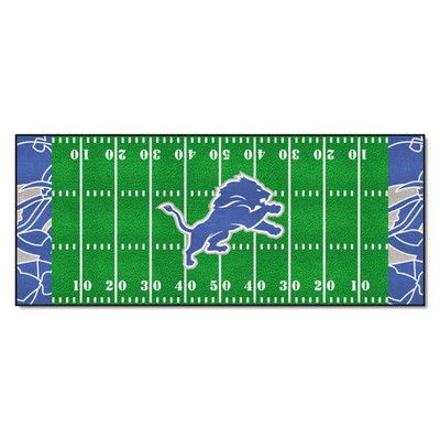 Fan Mats  LLC Detroit Lions Football Field Runner Mat - 30in. x 72in. XFIT Design Pattern