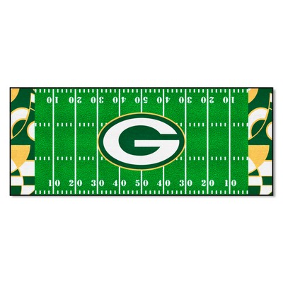 Fan Mats  LLC Green Bay Packers Football Field Runner Mat - 30in. x 72in. XFIT Design Pattern