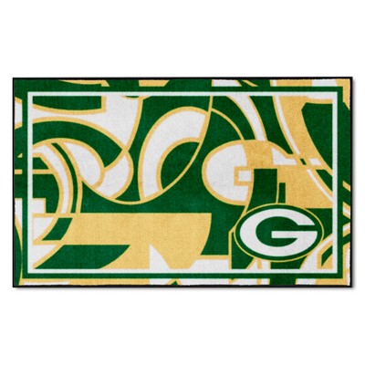 Fan Mats  LLC Green Bay Packers 4ft. x 6ft. Plush Area Rug XFIT Design Pattern