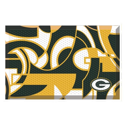 Fan Mats  LLC Green Bay Packers Rubber Scraper Door Mat XFIT Design Pattern