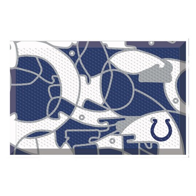 Fan Mats  LLC Indianapolis Colts Rubber Scraper Door Mat XFIT Design Pattern