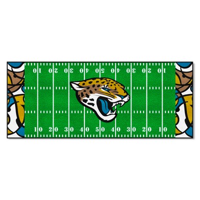 Fan Mats  LLC Jacksonville Jaguars Football Field Runner Mat - 30in. x 72in. XFIT Design Pattern