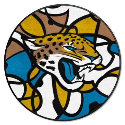 Fan Mats  LLC Jacksonville Jaguars Roundel Rug - 27in. Diameter XFIT Design Pattern