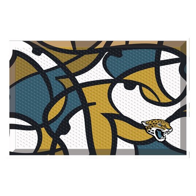 Fan Mats  LLC Jacksonville Jaguars Rubber Scraper Door Mat XFIT Design Pattern