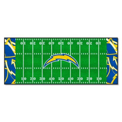 Fan Mats  LLC Los Angeles Chargers Football Field Runner Mat - 30in. x 72in. XFIT Design Pattern