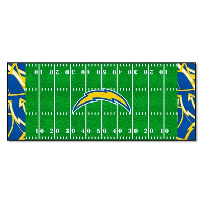 Fan Mats  LLC Los Angeles Chargers Football Field Runner Mat - 30in. x 72in. XFIT Design Pattern