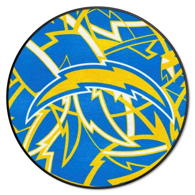 Fan Mats  LLC Los Angeles Chargers Roundel Rug - 27in. Diameter XFIT Design Pattern