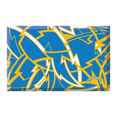 Fan Mats  LLC Los Angeles Chargers Rubber Scraper Door Mat XFIT Design Pattern