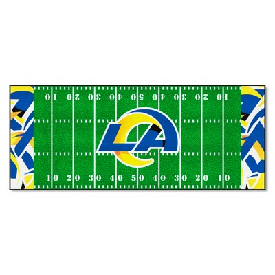 Fan Mats  LLC Los Angeles Rams Football Field Runner Mat - 30in. x 72in. XFIT Design Pattern