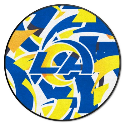 Fan Mats  LLC Los Angeles Rams Roundel Rug - 27in. Diameter XFIT Design Pattern