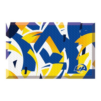 Fan Mats  LLC Los Angeles Rams Rubber Scraper Door Mat XFIT Design Pattern