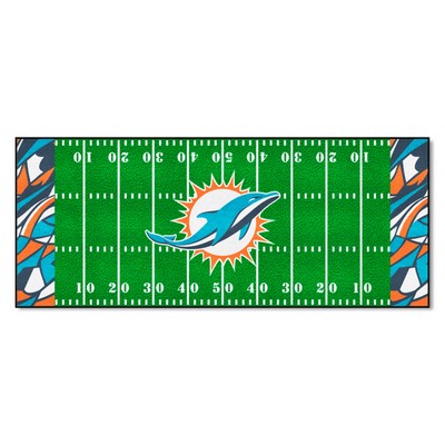 Fan Mats  LLC Miami Dolphins Football Field Runner Mat - 30in. x 72in. XFIT Design Pattern