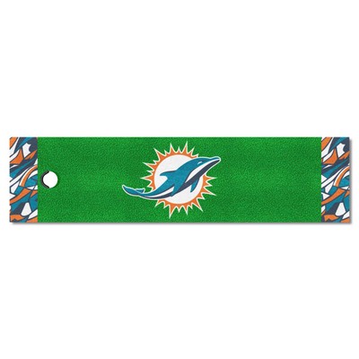 Fan Mats  LLC Miami Dolphins Putting Green Mat - 1.5ft. x 6ft. Pattern