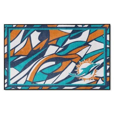 Fan Mats  LLC Miami Dolphins 4x6 Rug NFL x FIT Pattern
