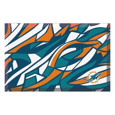 Fan Mats  LLC Miami Dolphins Scraper Mat NFL x FIT Pattern
