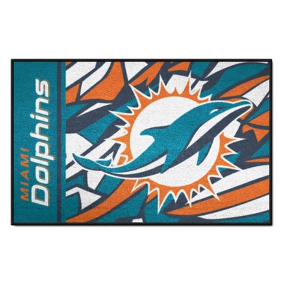 Fan Mats  LLC Miami Dolphins Starter Mat XFIT Design - 19in x 30in Accent Rug Pattern