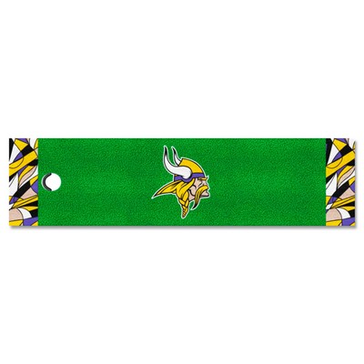 Fan Mats  LLC Minnesota Vikings Putting Green Mat - 1.5ft. x 6ft. Pattern