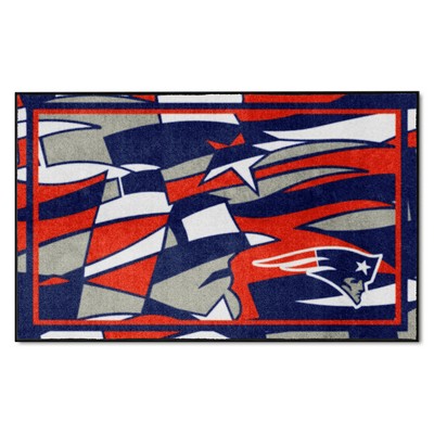 Fan Mats  LLC New England Patriots 4ft. x 6ft. Plush Area Rug XFIT Design Pattern