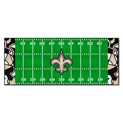 Fan Mats  LLC New Orleans Saints Football Field Runner Mat - 30in. x 72in. XFIT Design Pattern