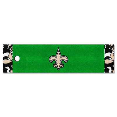 Fan Mats  LLC New Orleans Saints Putting Green Mat NFL x FIT Pattern