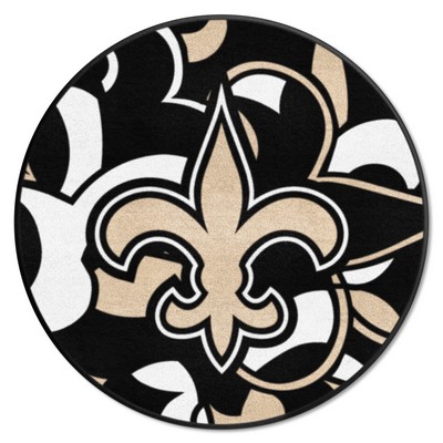 Fan Mats  LLC New Orleans Saints Roundel Rug - 27in. Diameter XFIT Design Pattern