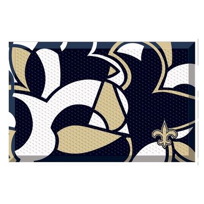 Fan Mats  LLC New Orleans Saints Rubber Scraper Door Mat XFIT Design Pattern