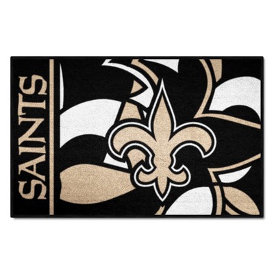 Fan Mats  LLC New Orleans Saints Starter Mat XFIT Design - 19in x 30in Accent Rug Pattern