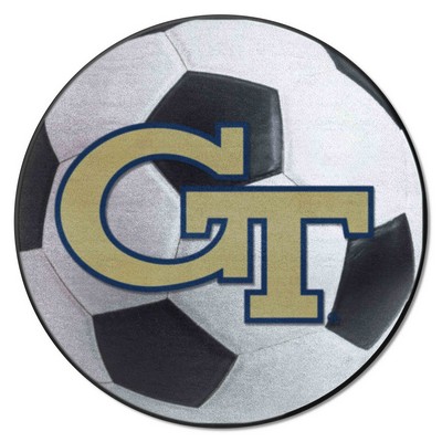 Fan Mats  LLC Georgia Tech Yellow Jackets Soccer Ball Mat White