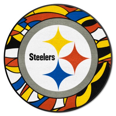 Fan Mats  LLC Pittsburgh Steelers Roundel Rug - 27in. Diameter XFIT Design Pattern