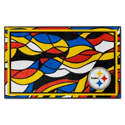 Fan Mats  LLC Pittsburgh Steelers 4ft. x 6ft. Plush Area Rug XFIT Design Pattern
