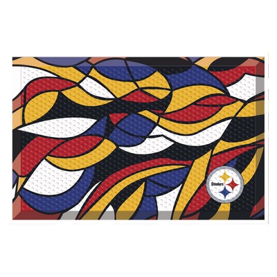 Fan Mats  LLC Pittsburgh Steelers Rubber Scraper Door Mat XFIT Design Pattern