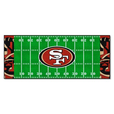 Fan Mats  LLC San Francisco 49ers Football Field Runner Mat - 30in. x 72in. XFIT Design Pattern