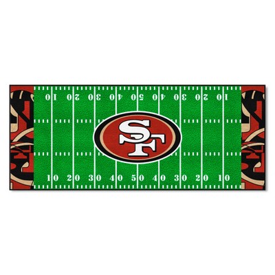 Fan Mats  LLC San Francisco 49ers Football Field Runner Mat - 30in. x 72in. XFIT Design Pattern