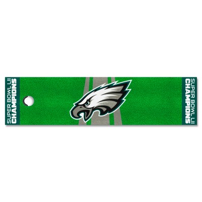 Fan Mats  LLC Philadelphia Eagles Putting Green Mat - 1.5ft. x 6ft., 2018 Super Bowl LII Champions Green