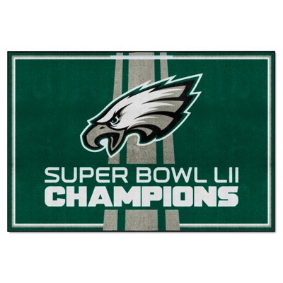 Fan Mats  LLC Philadelphia Eagles 5ft. x 8 ft. Plush Area Rug, 2018 Super Bowl LII Champions Green