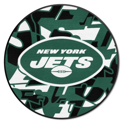 Fan Mats  LLC New York Jets Roundel Rug - 27in. Diameter XFIT Design Pattern