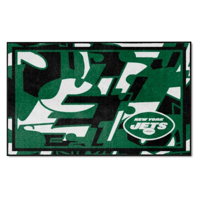 Fan Mats  LLC New York Jets 4ft. x 6ft. Plush Area Rug XFIT Design Pattern