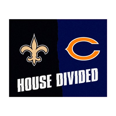 Fan Mats  LLC NFL House Divided - Saints / Bears House Divided Rug - 34 in. x 42.5 in. Multi