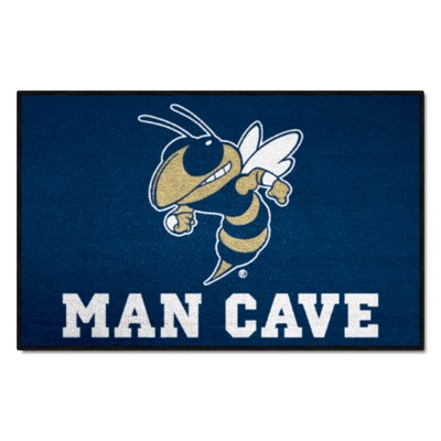 Fan Mats  LLC Georgia Tech Yellow Jackets Man Cave Starter Mat Accent Rug - 19in. x 30in., Buzz Blue