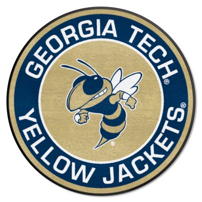 Fan Mats  LLC Georgia Tech Yellow Jackets Roundel Rug - 27in. Diameter Gold